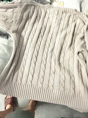 Cable Knit Pullover Sweater — Light Beige wild fable brand medium new with tags